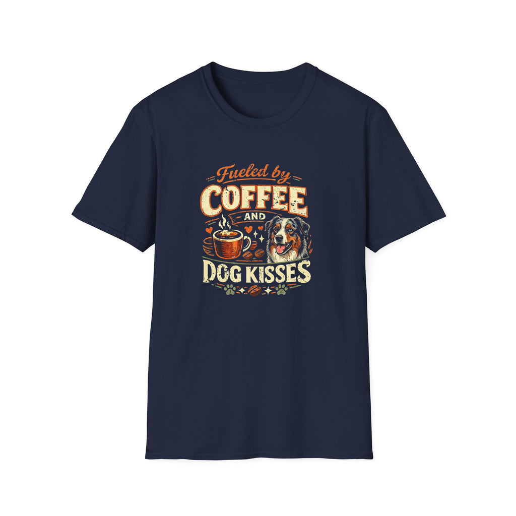 Coffee Kiss Australian Shepherd Dog T-Shirt