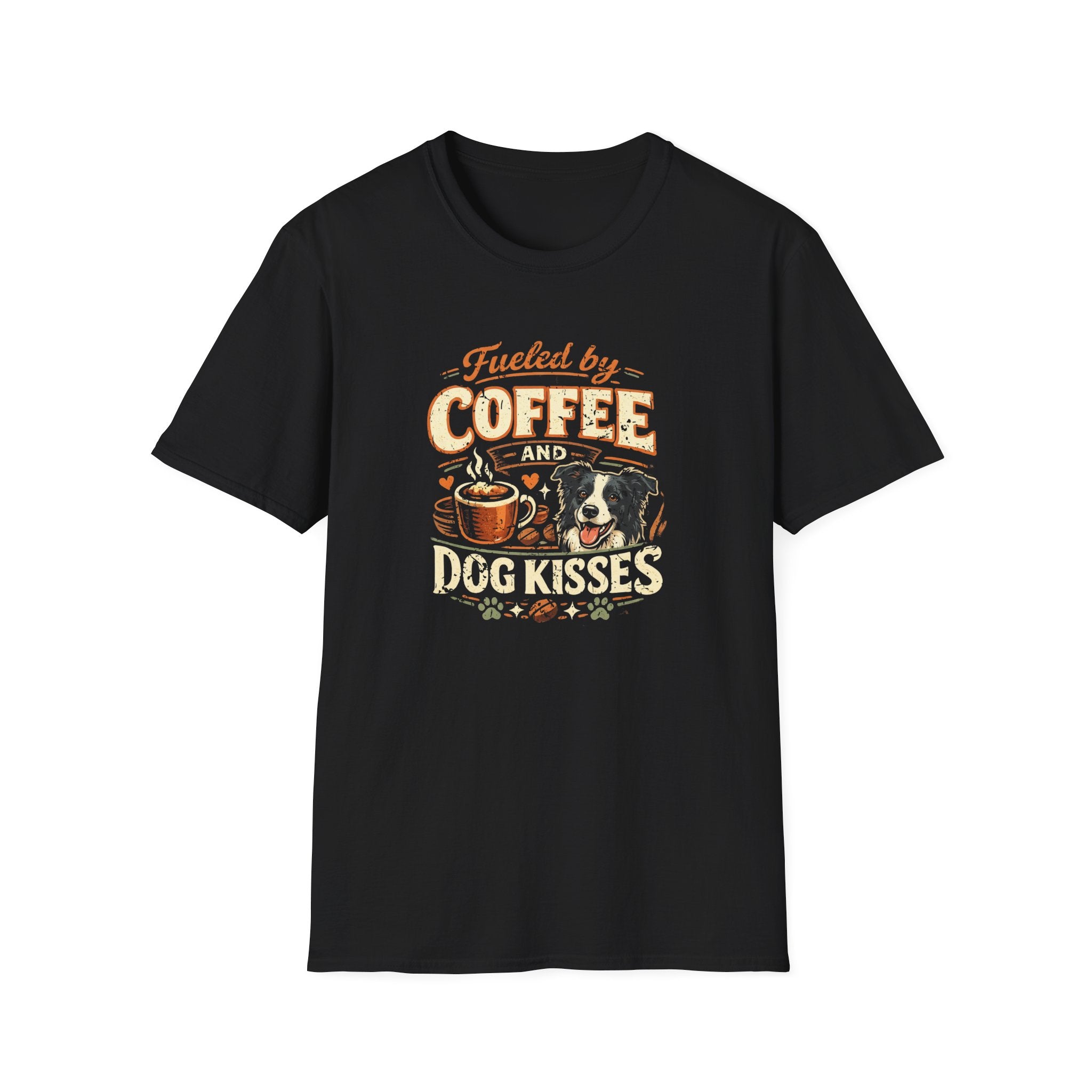 Coffee Kiss Border Collie Dog T-Shirt