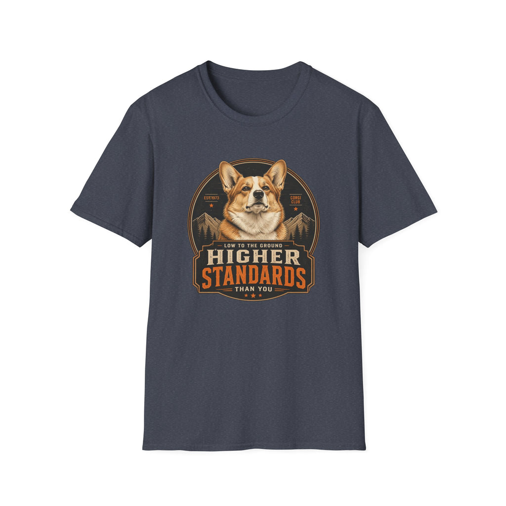 Higher Standards Corgi Dog T-Shirt