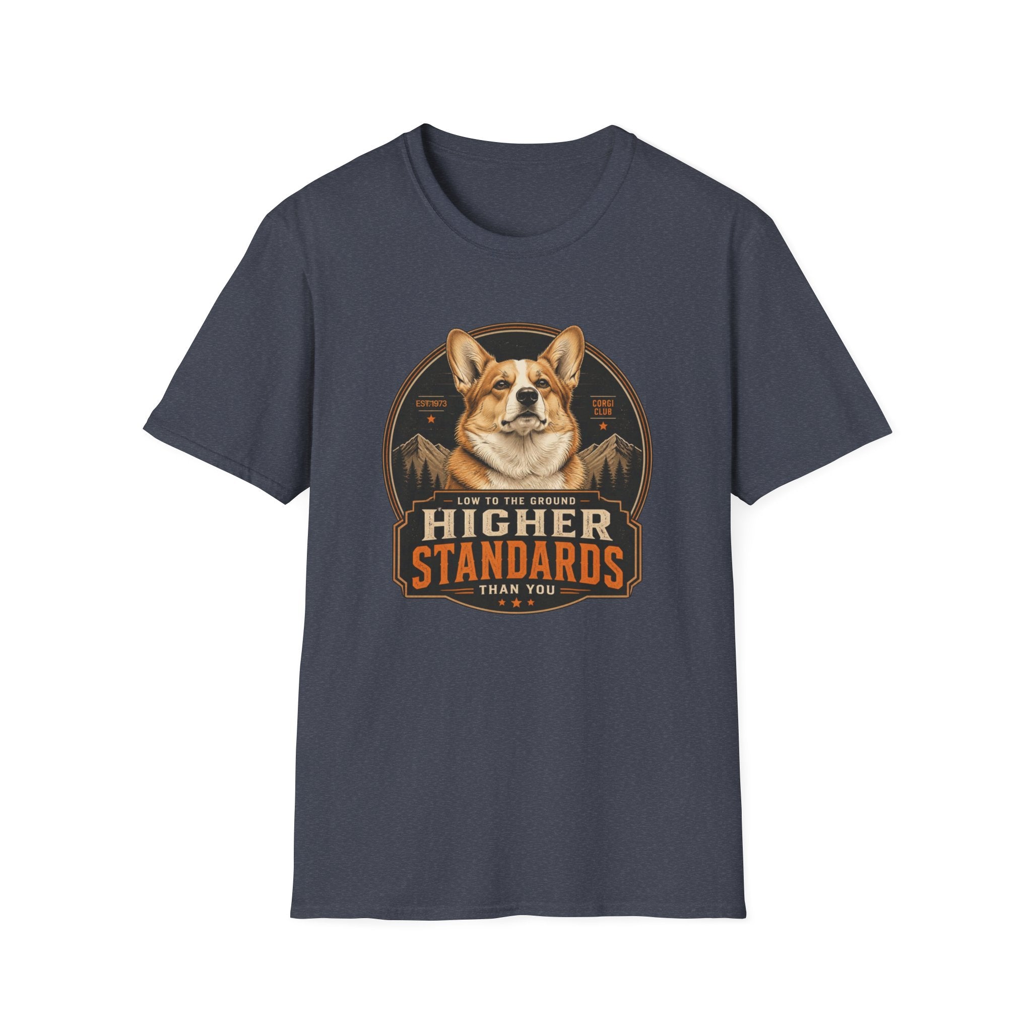 Higher Standards Corgi Dog T-Shirt