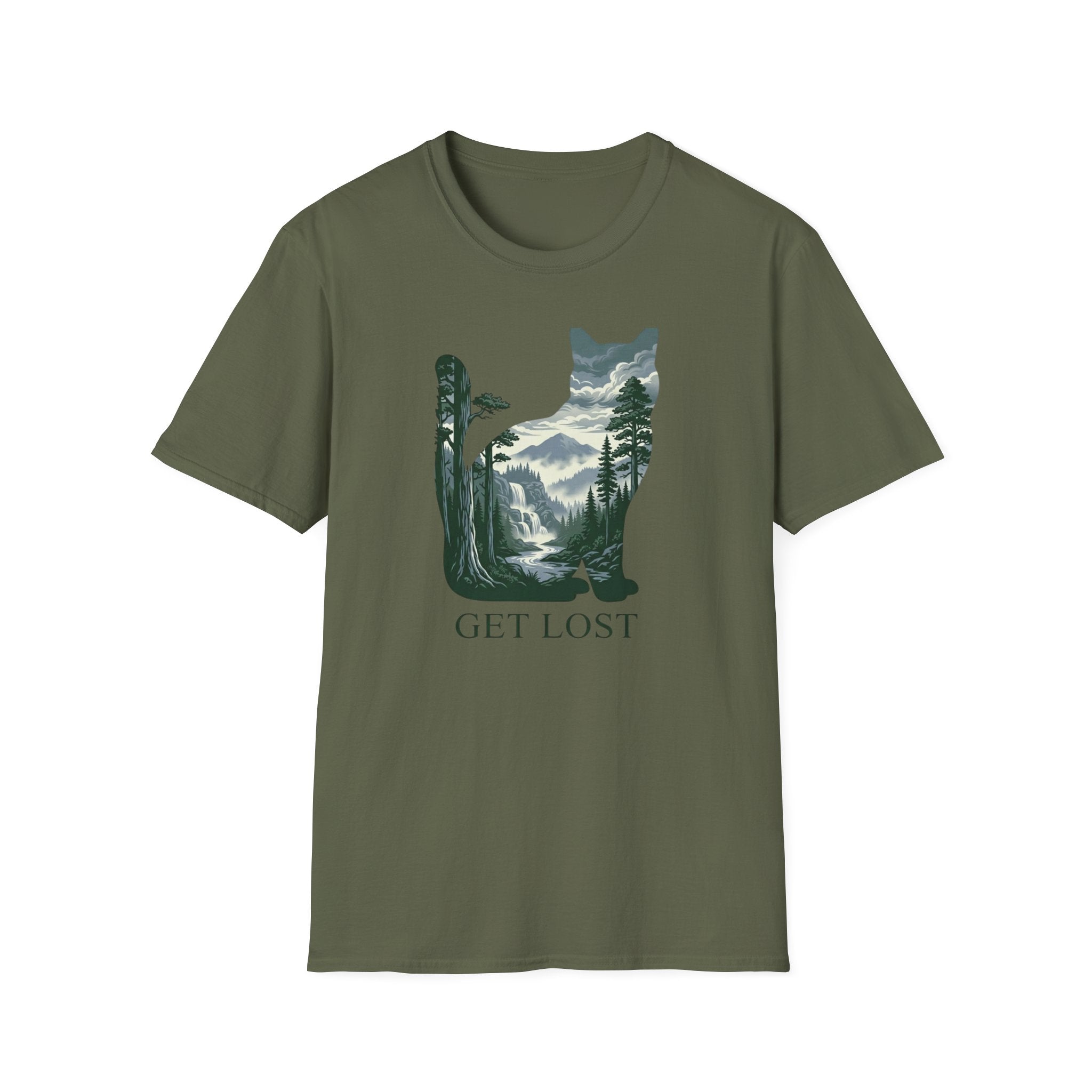 Get Lost Cat Nature Silhouette  T-Shirt