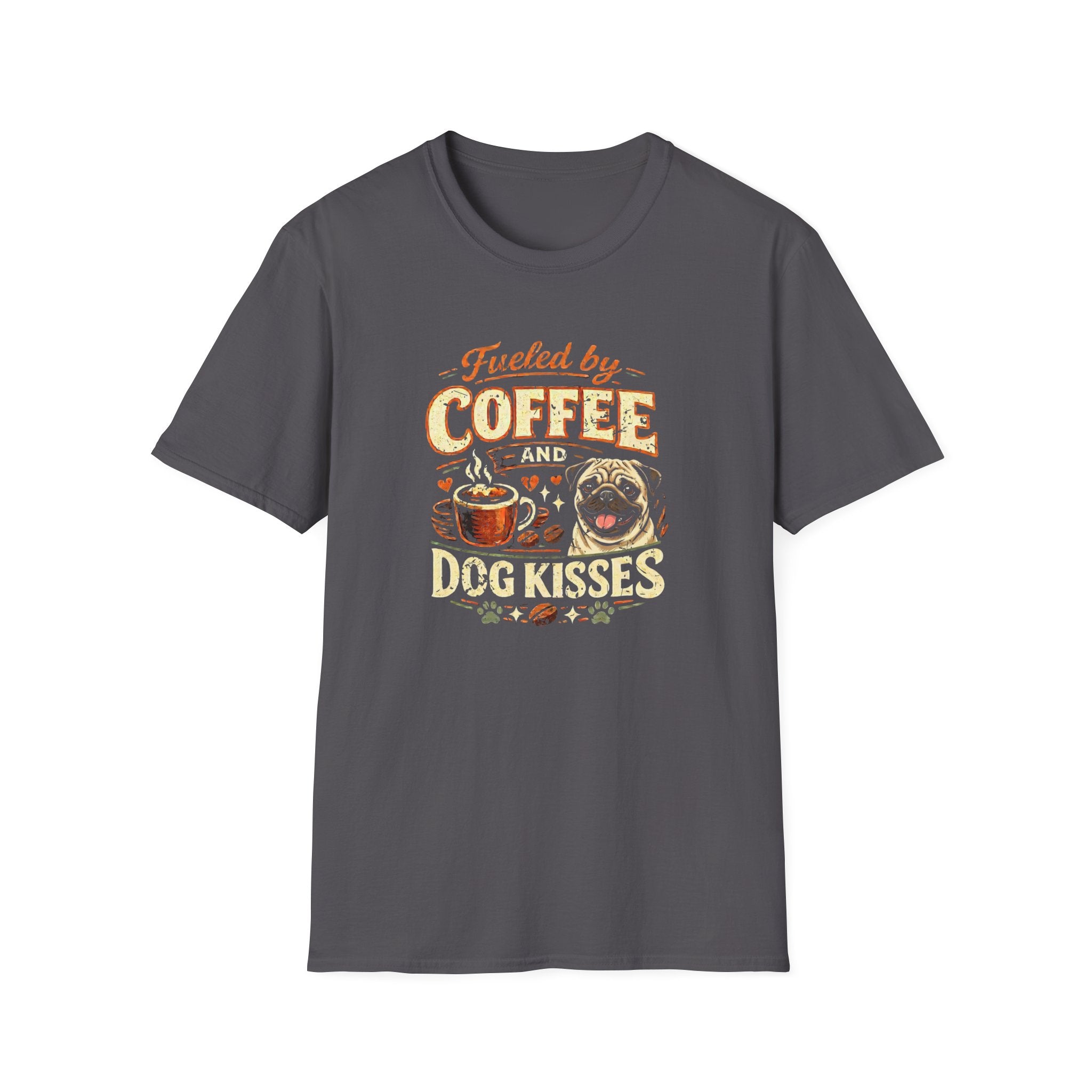 Coffee Kiss Pug Dog T-Shirt