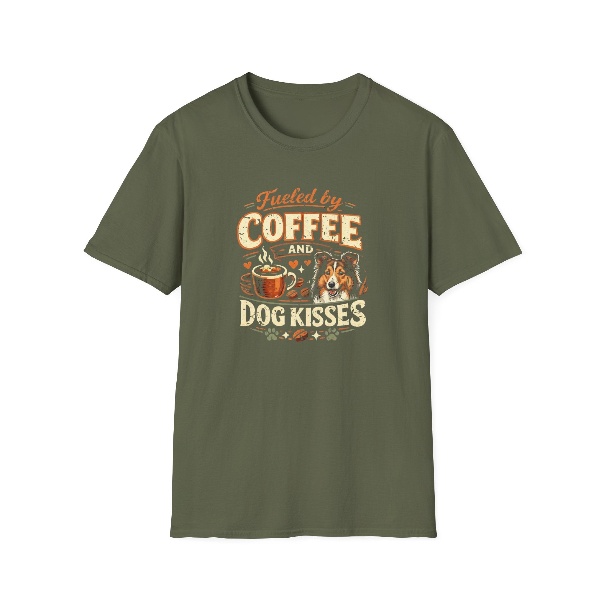 Coffee Kiss Sheltie Shetland Sheepdog Dog T-Shirt