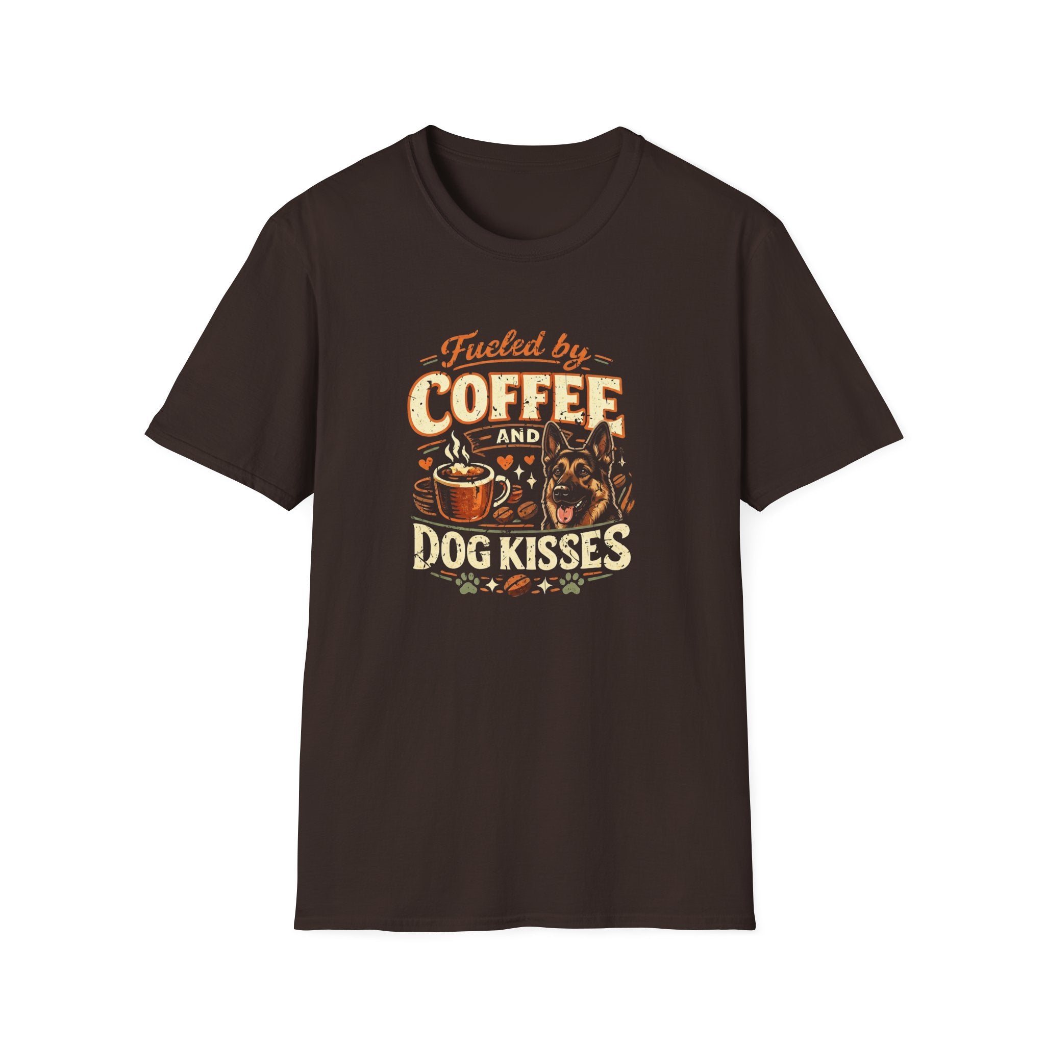 Coffee Kiss German Shepherd Dog T-Shirt