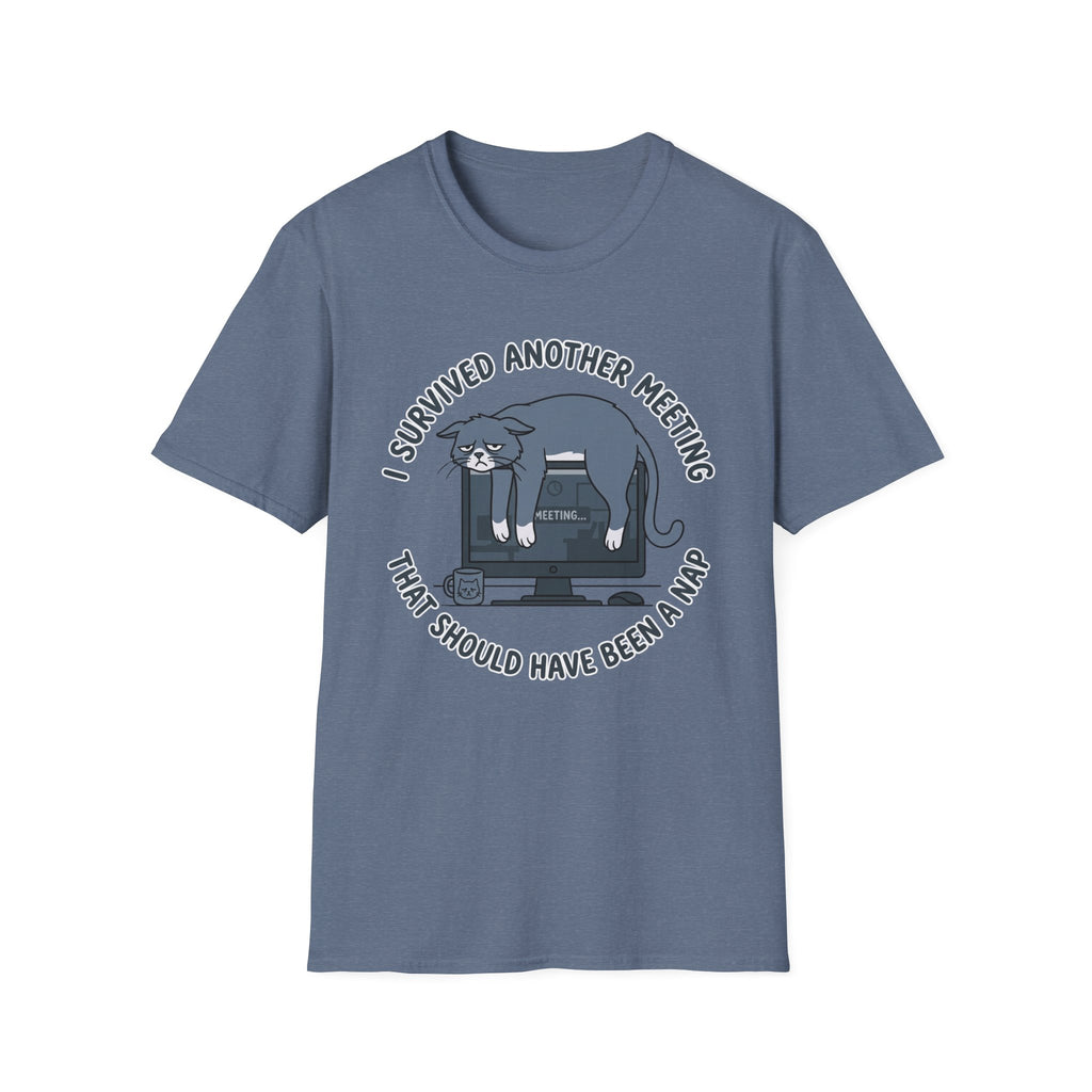I Survived Another Meeting Cat T-Shirt