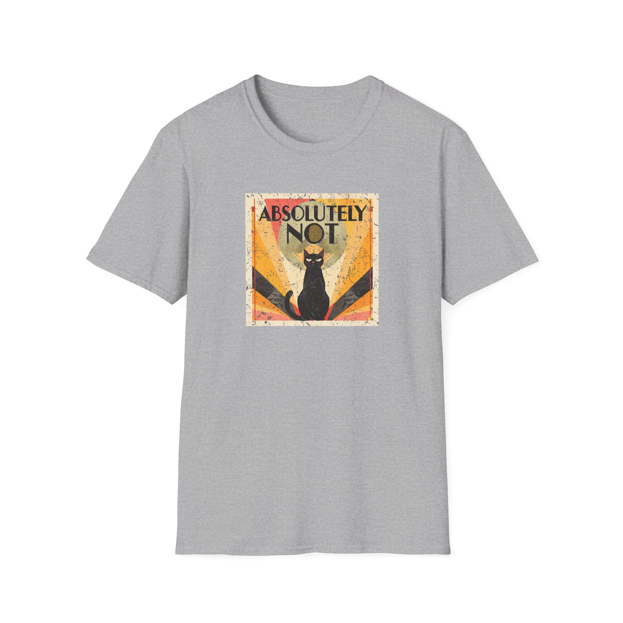 Art Deco Absolutely Not Cat  T-Shirt