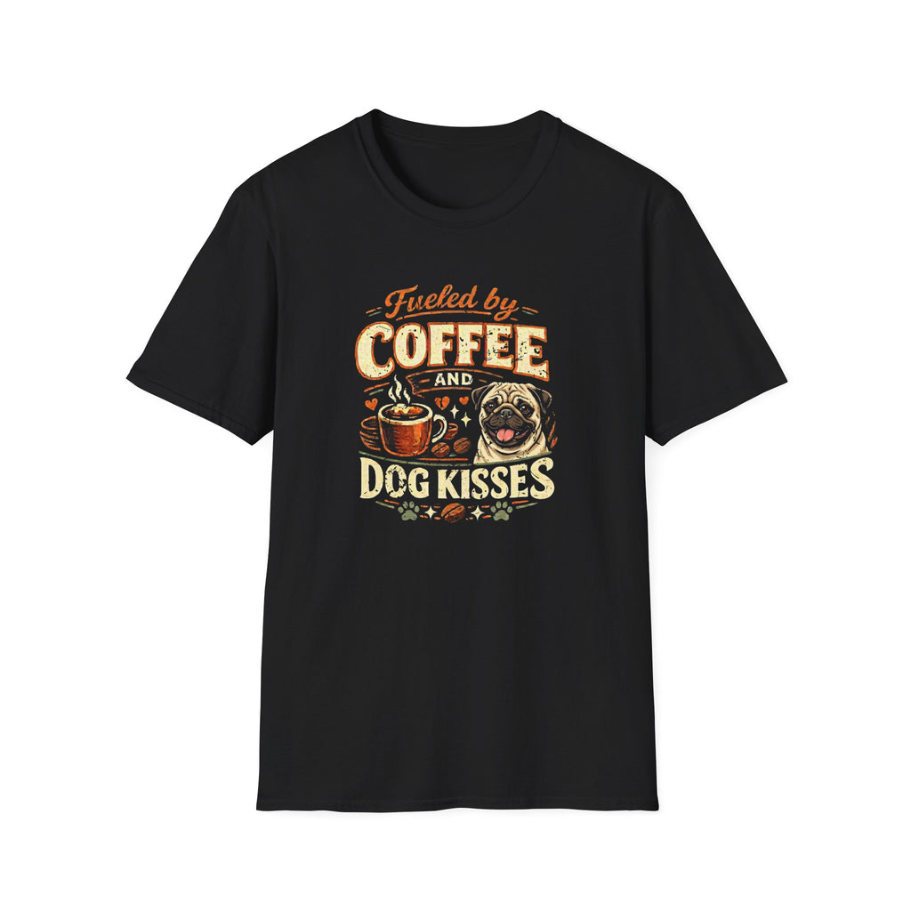 Coffee Kiss Pug Dog T-Shirt