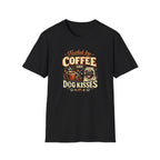 Coffee Kiss Pug Dog T-Shirt
