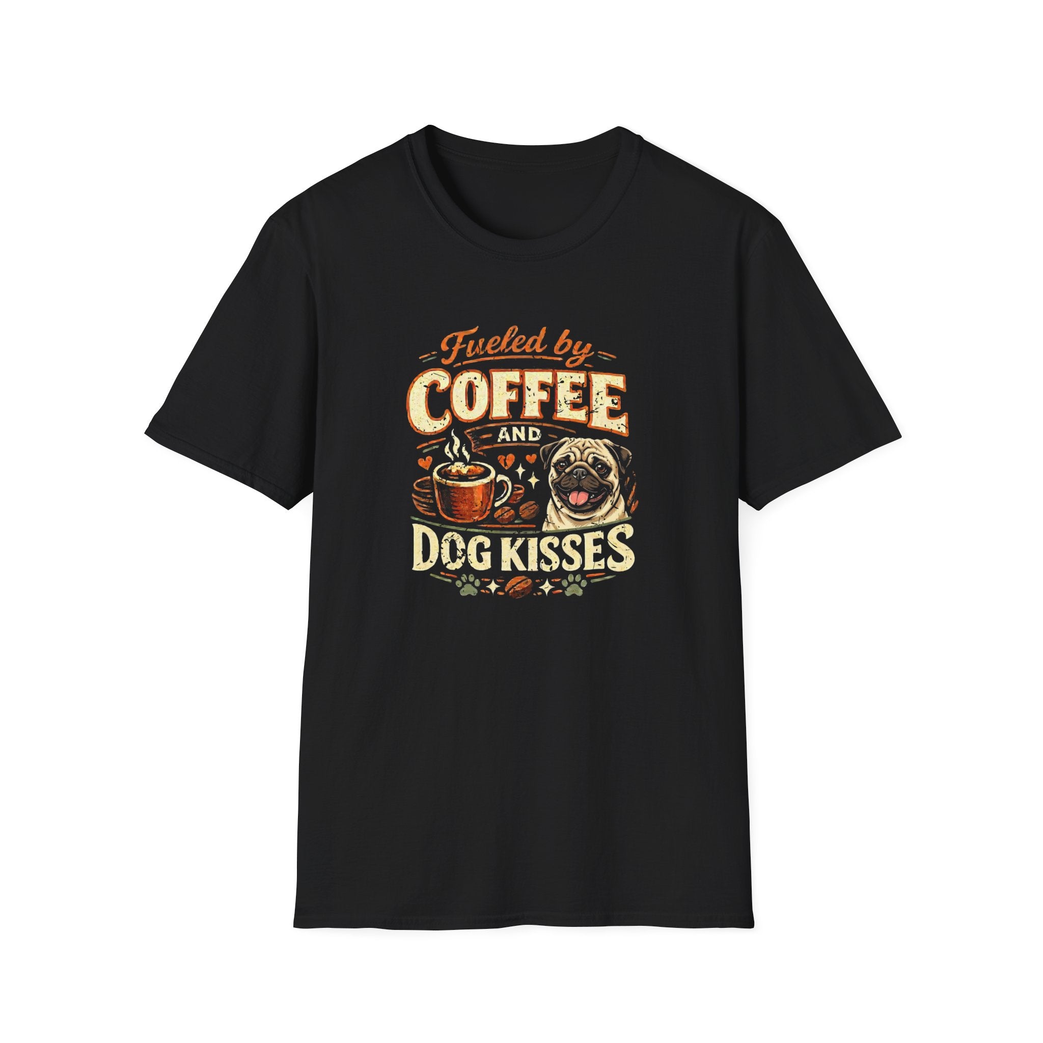 Coffee Kiss Pug Dog T-Shirt