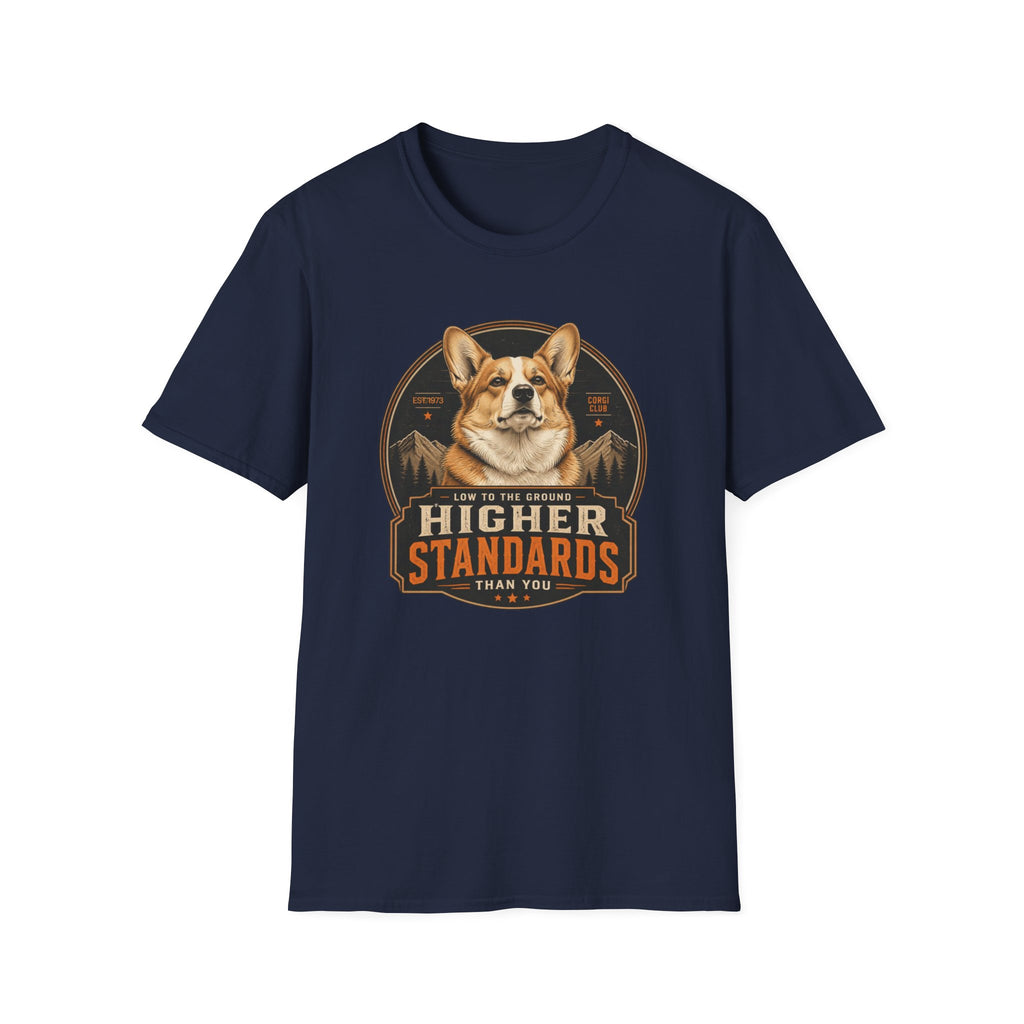 Higher Standards Corgi Dog T-Shirt