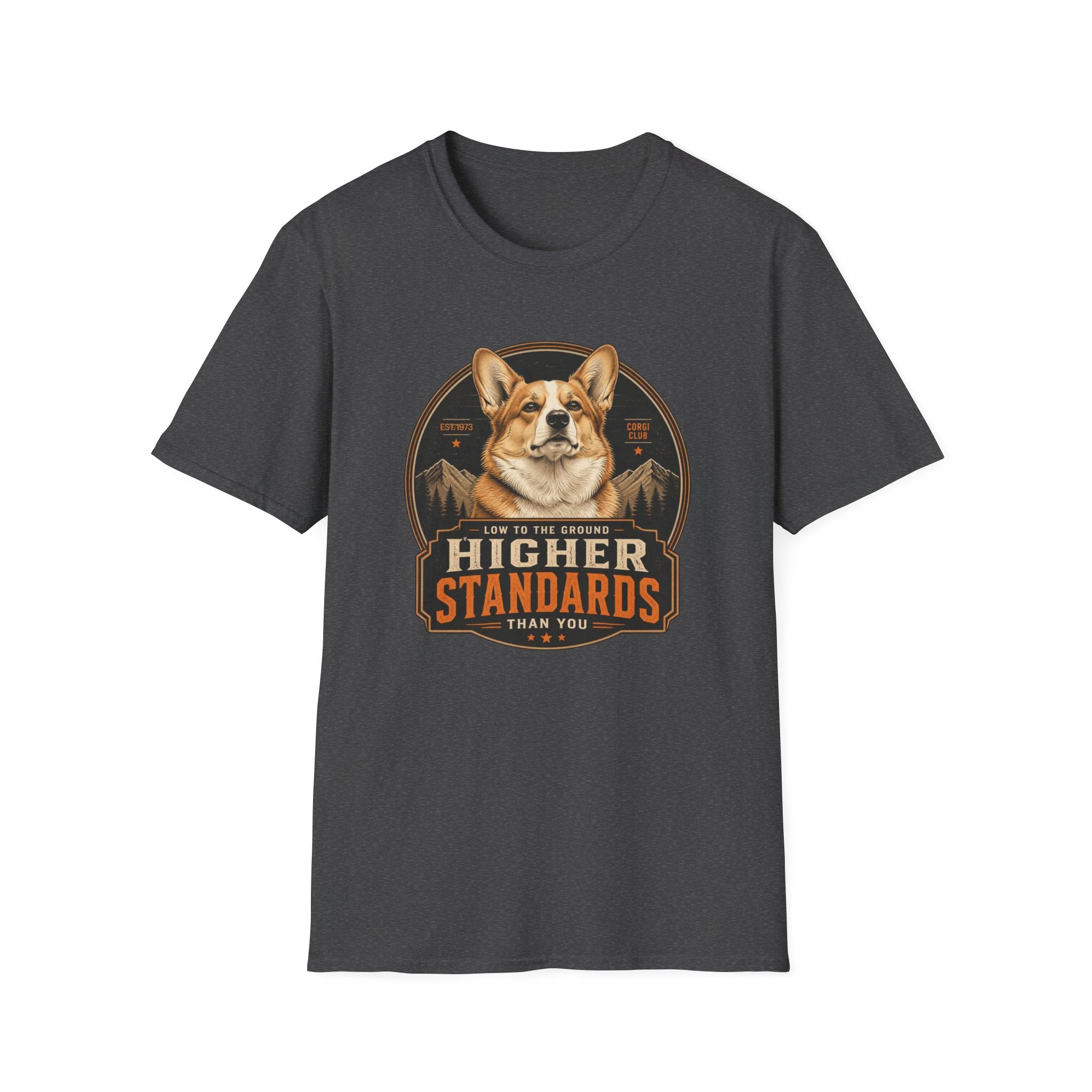 Higher Standards Corgi Dog T-Shirt