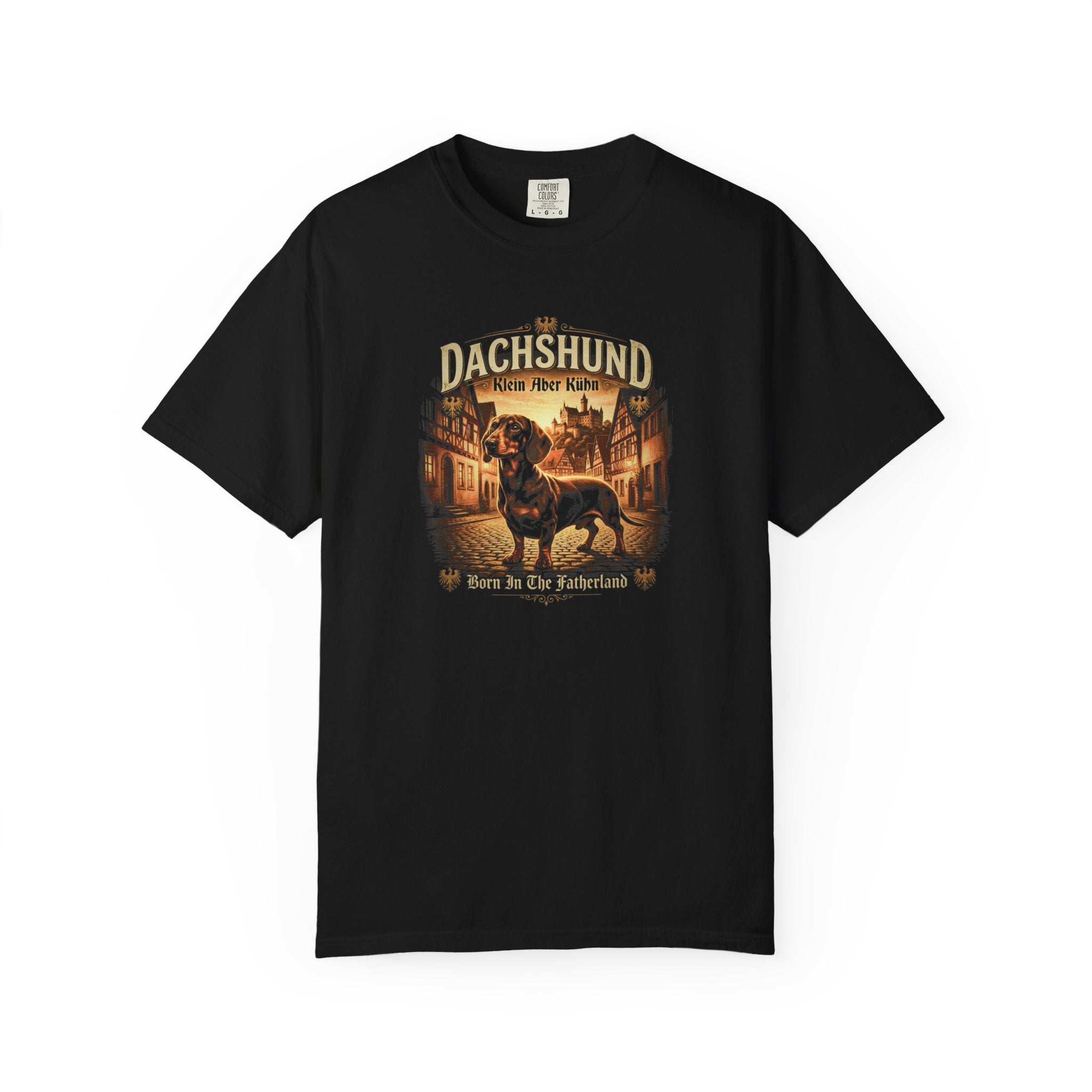 Dachshund Vintage Dog Graphic T-Shirt — 'Dachshund: Born for the Hunt'