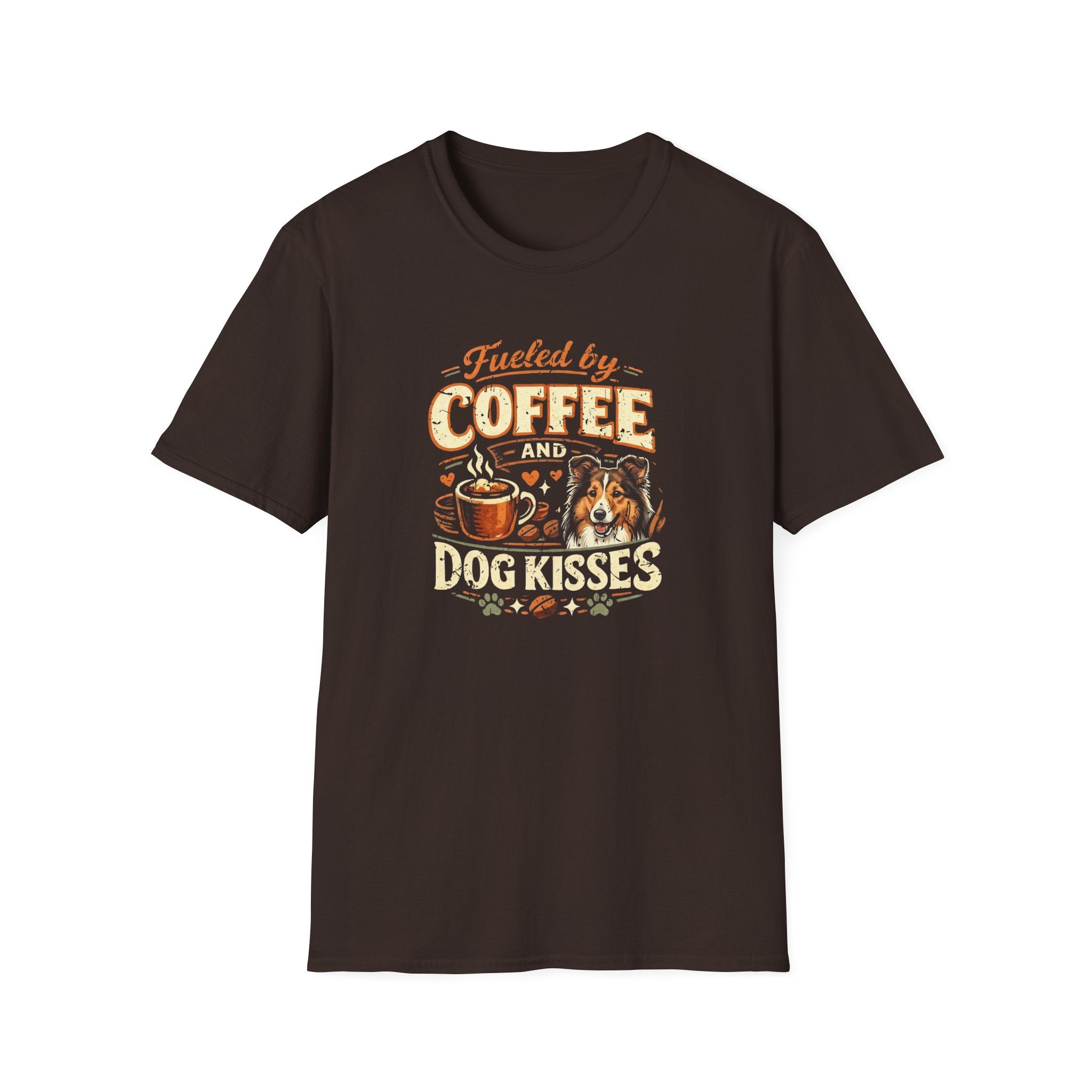 Coffee Kiss Sheltie Shetland Sheepdog Dog T-Shirt