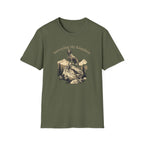 Golden Lab on a rock Surveying dog t-shirt