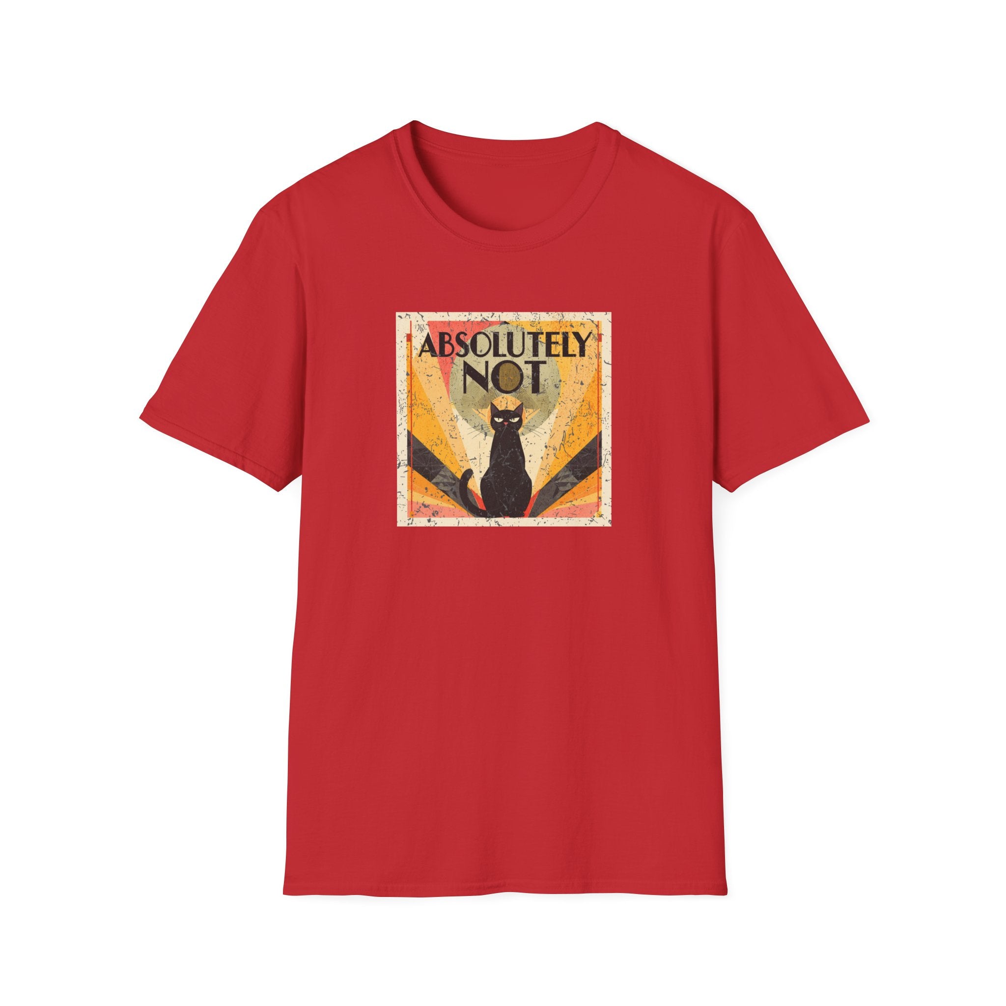Art Deco Absolutely Not Cat  T-Shirt