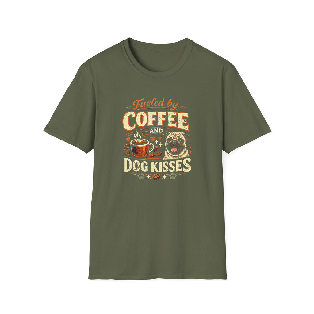 Coffee Kiss Pug Dog T-Shirt