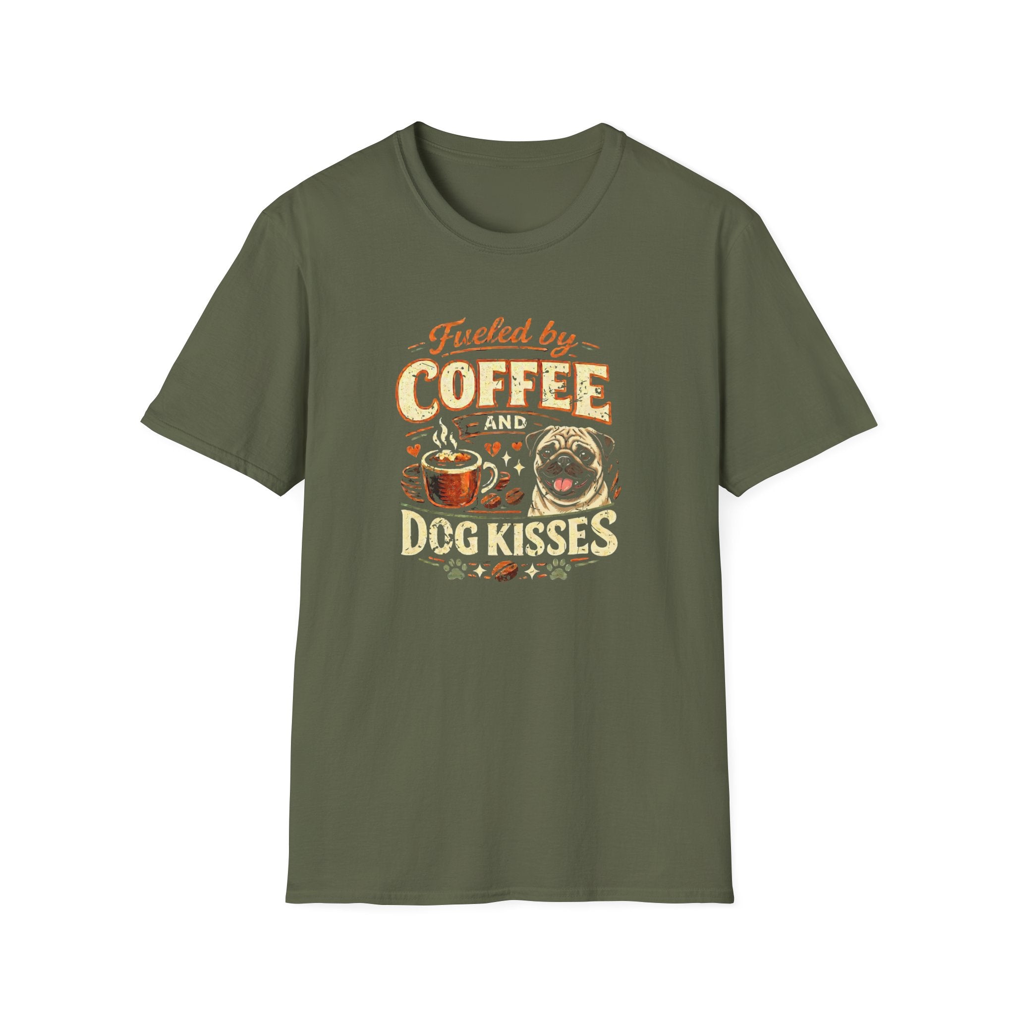 Coffee Kiss Pug Dog T-Shirt