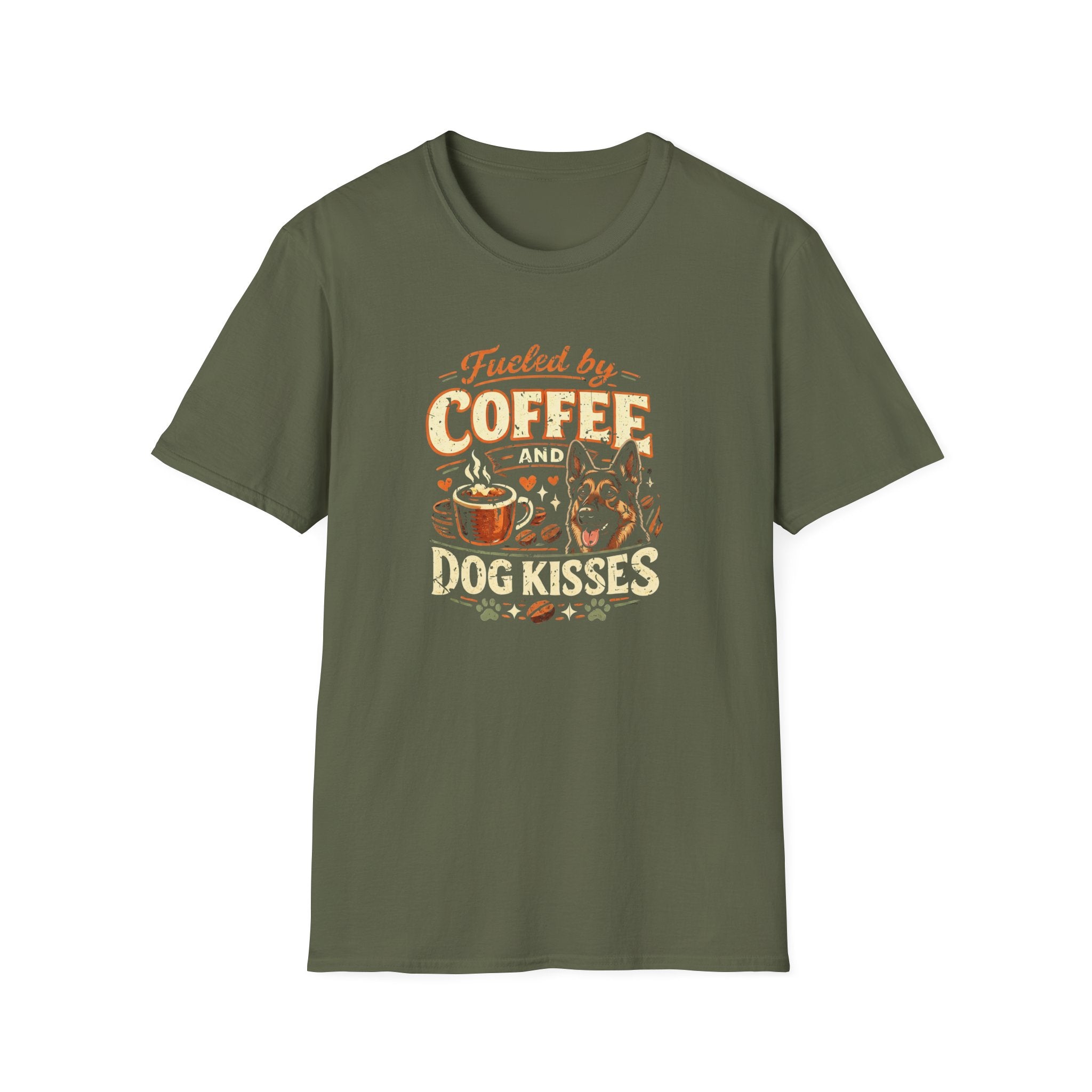 Coffee Kiss German Shepherd Dog T-Shirt