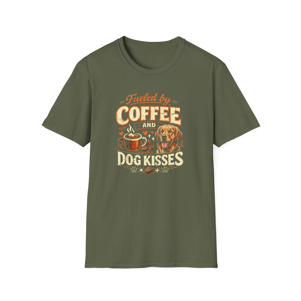 Coffee Kiss Golden Retriever Dog T-Shirt