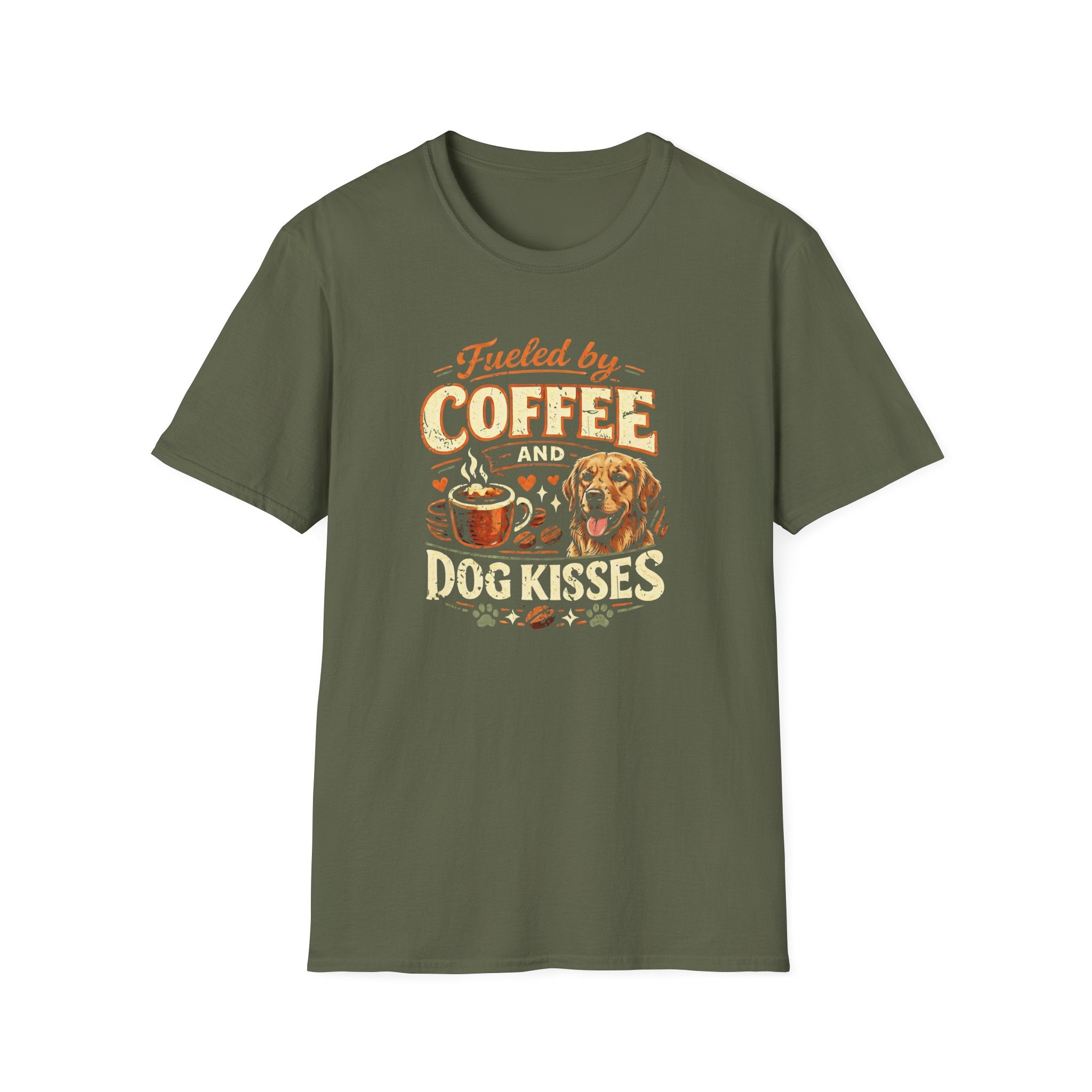 Coffee Kiss Golden Retriever Dog T-Shirt