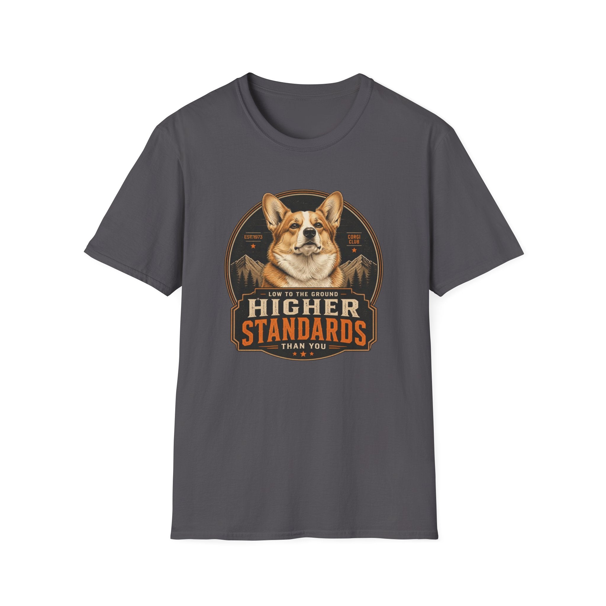 Higher Standards Corgi Dog T-Shirt