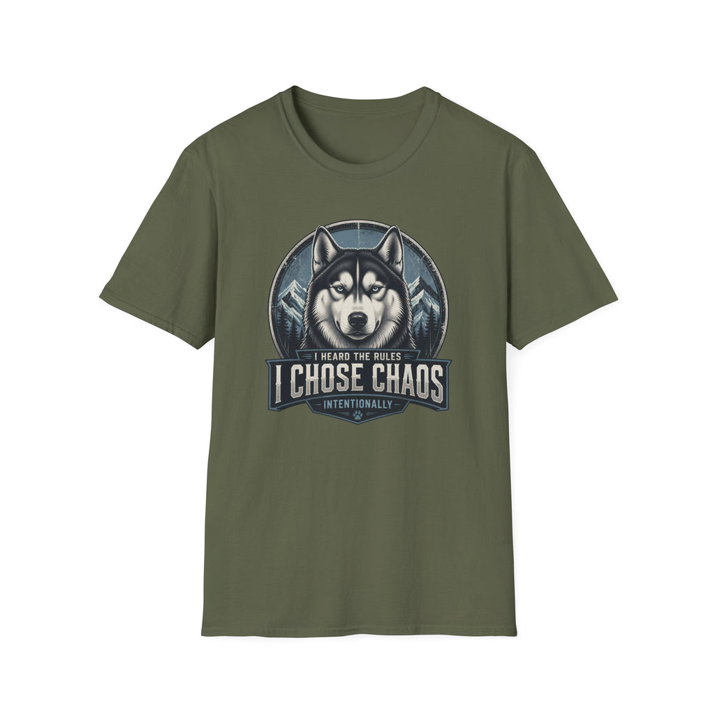 I Chose Chaos Husky Dog T-Shirt