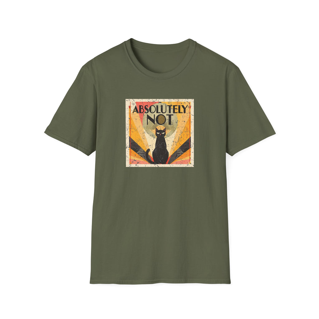 Art Deco Absolutely Not Cat  T-Shirt