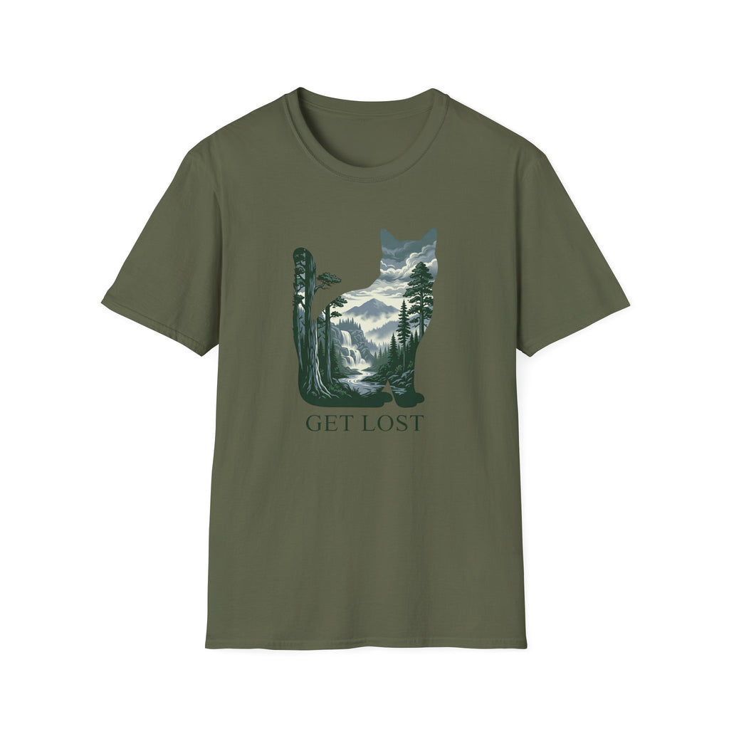 Get Lost Cat Nature Silhouette T-Shirt