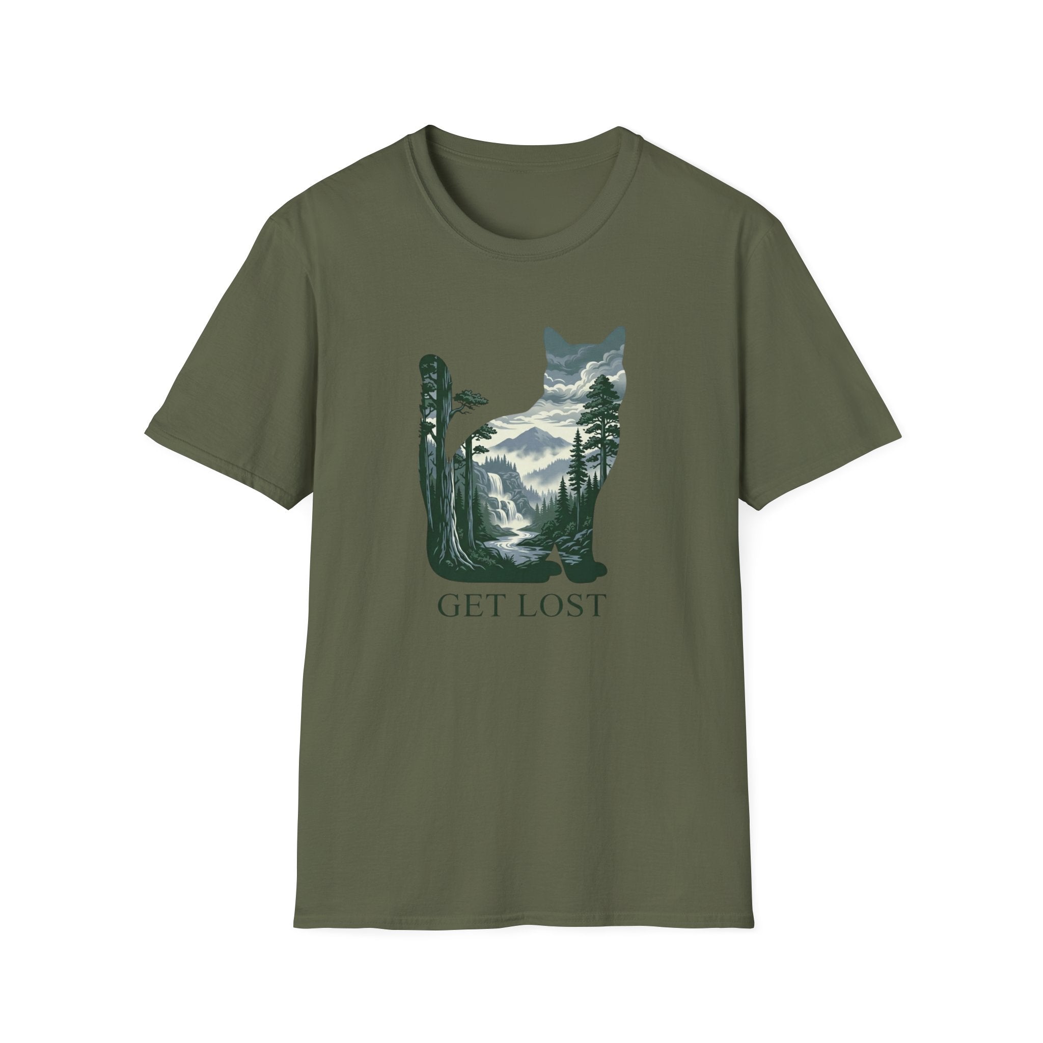 Get Lost Cat Nature Silhouette T-Shirt
