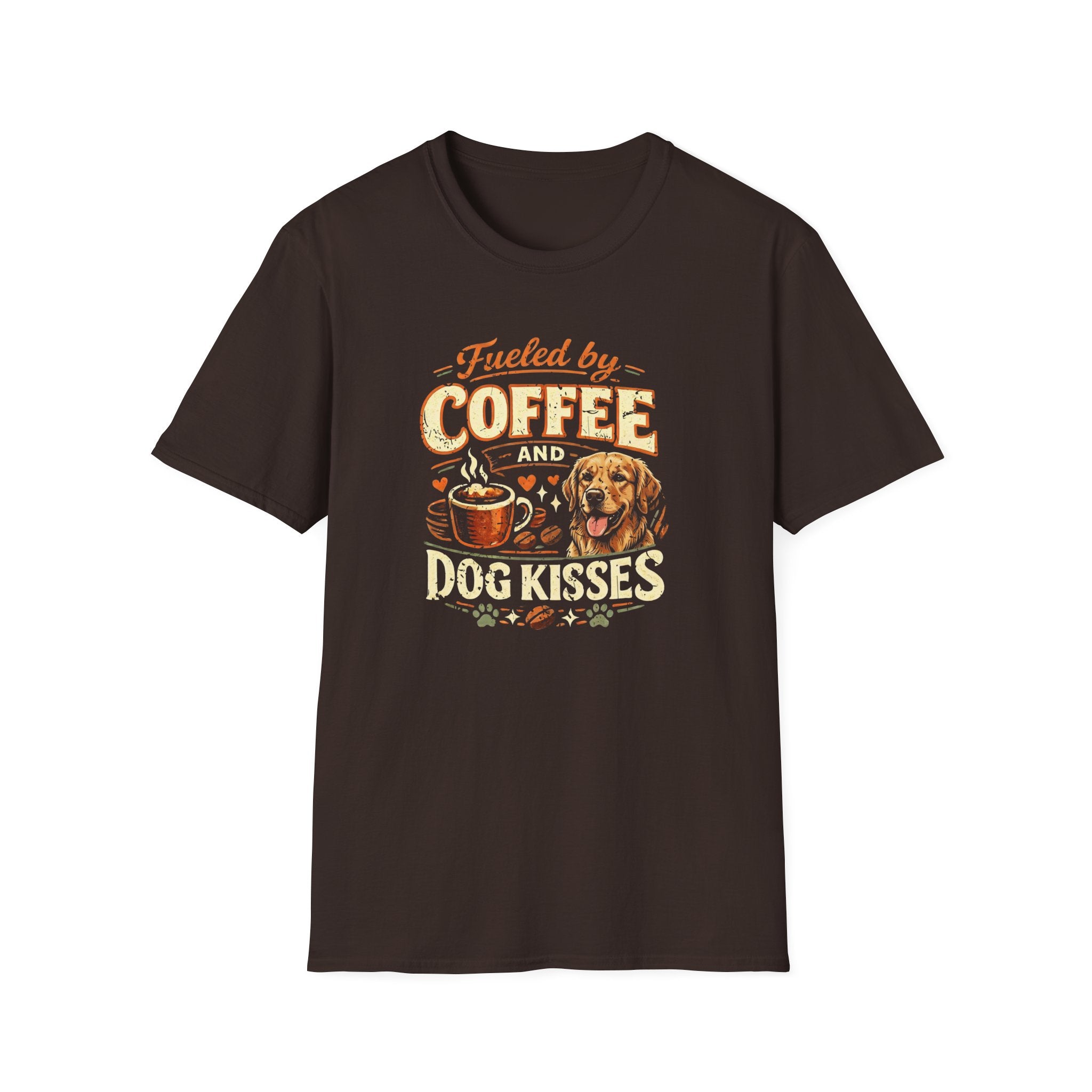 Coffee Kiss Golden Retriever Dog T-Shirt