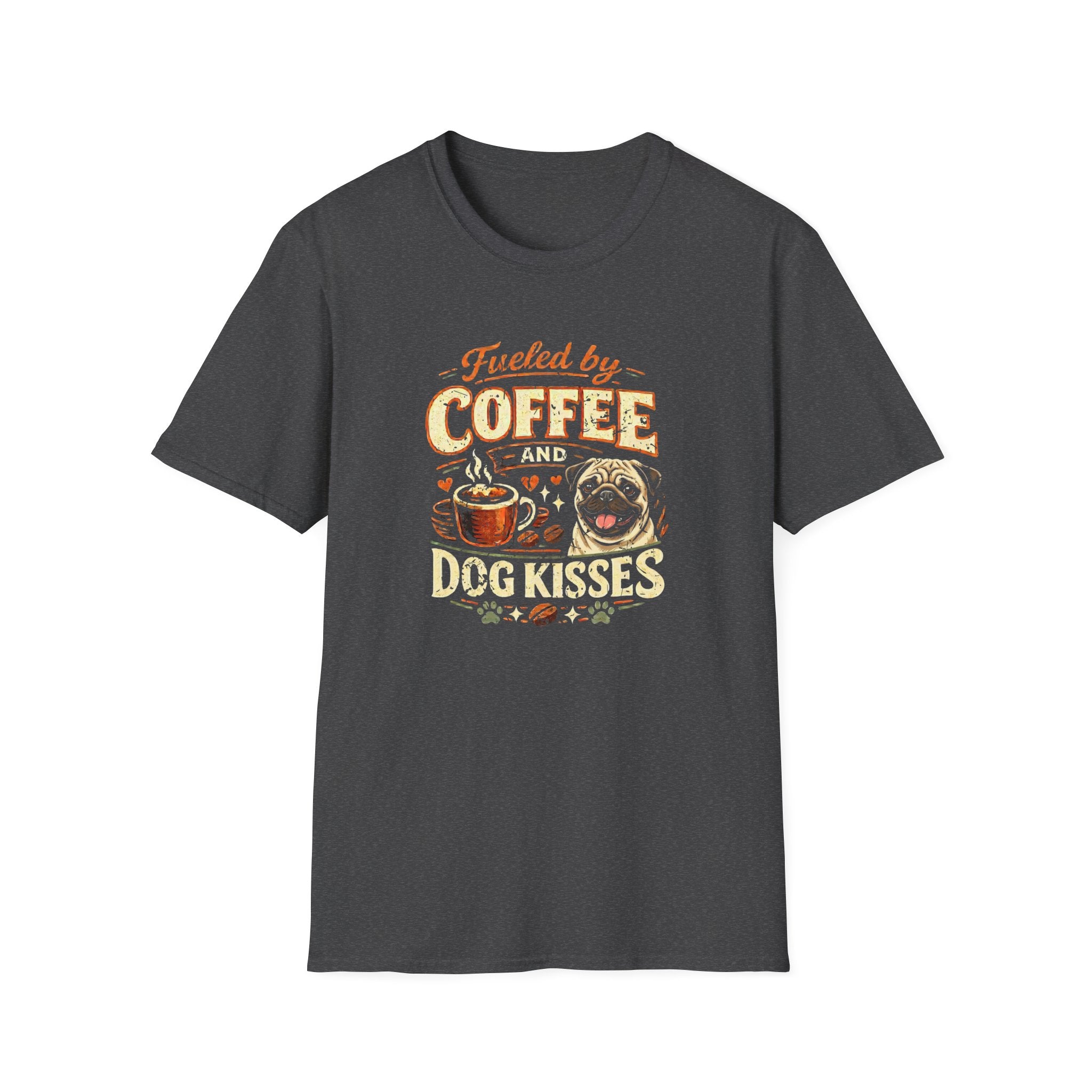 Coffee Kiss Pug Dog T-Shirt