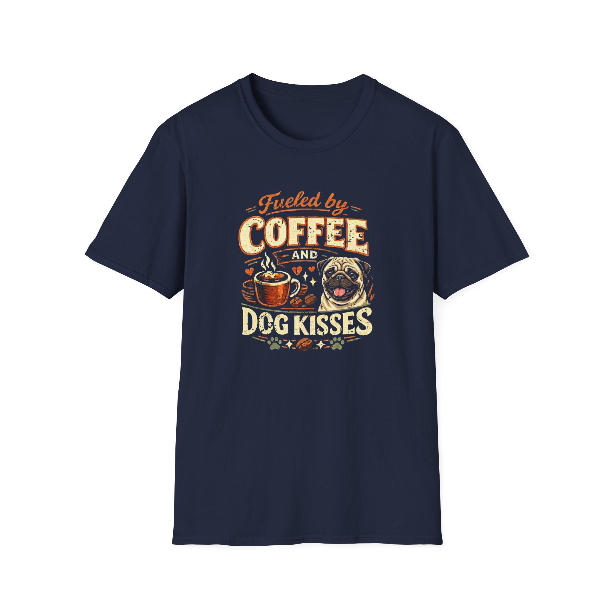 Coffee Kiss Pug Dog T-Shirt